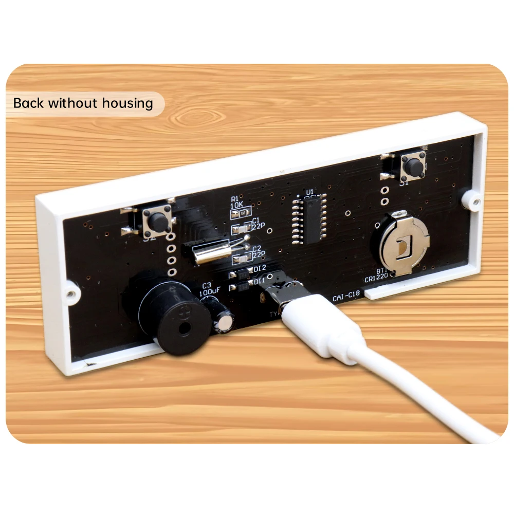 DIY Digital Clock Kit Color LED Digital Tube Buzzer Speaker Clock Electronic Soldering Project with USB Cable