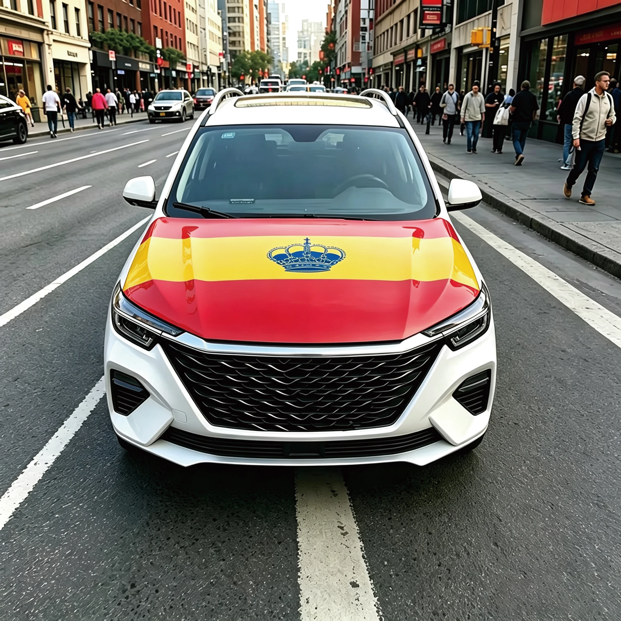 Spain Spanish Yacht Ensign Flag 115x160CM Car Hood Cover Flag  Decorative Automobile Engine Hood Wrap for Vehicle Decoration
