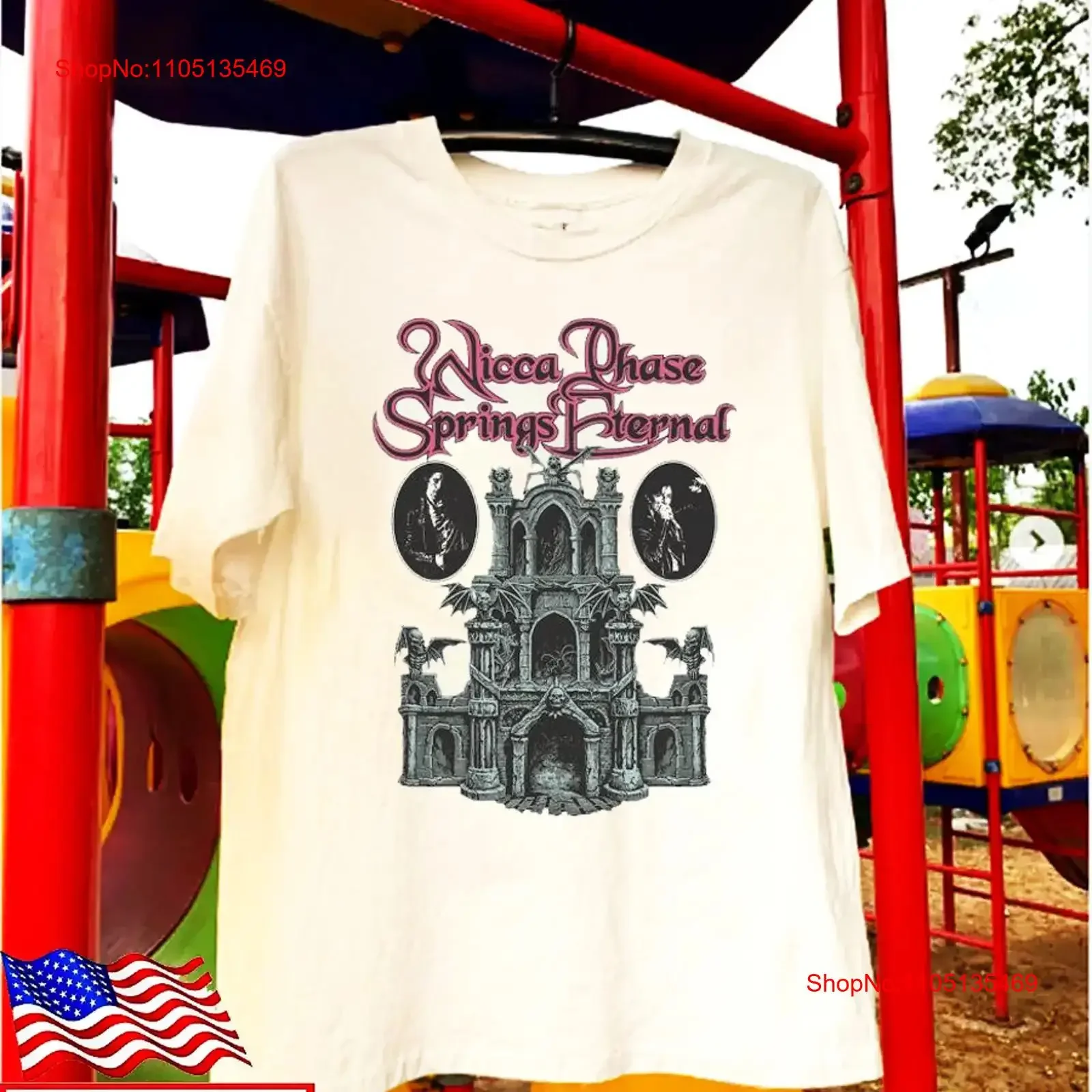 

Wicca Phase Springs Eternal Dark Castle Of The Moorlands T shirt FL0639 vintage Washed Stylish Unisex Comfortable Casual