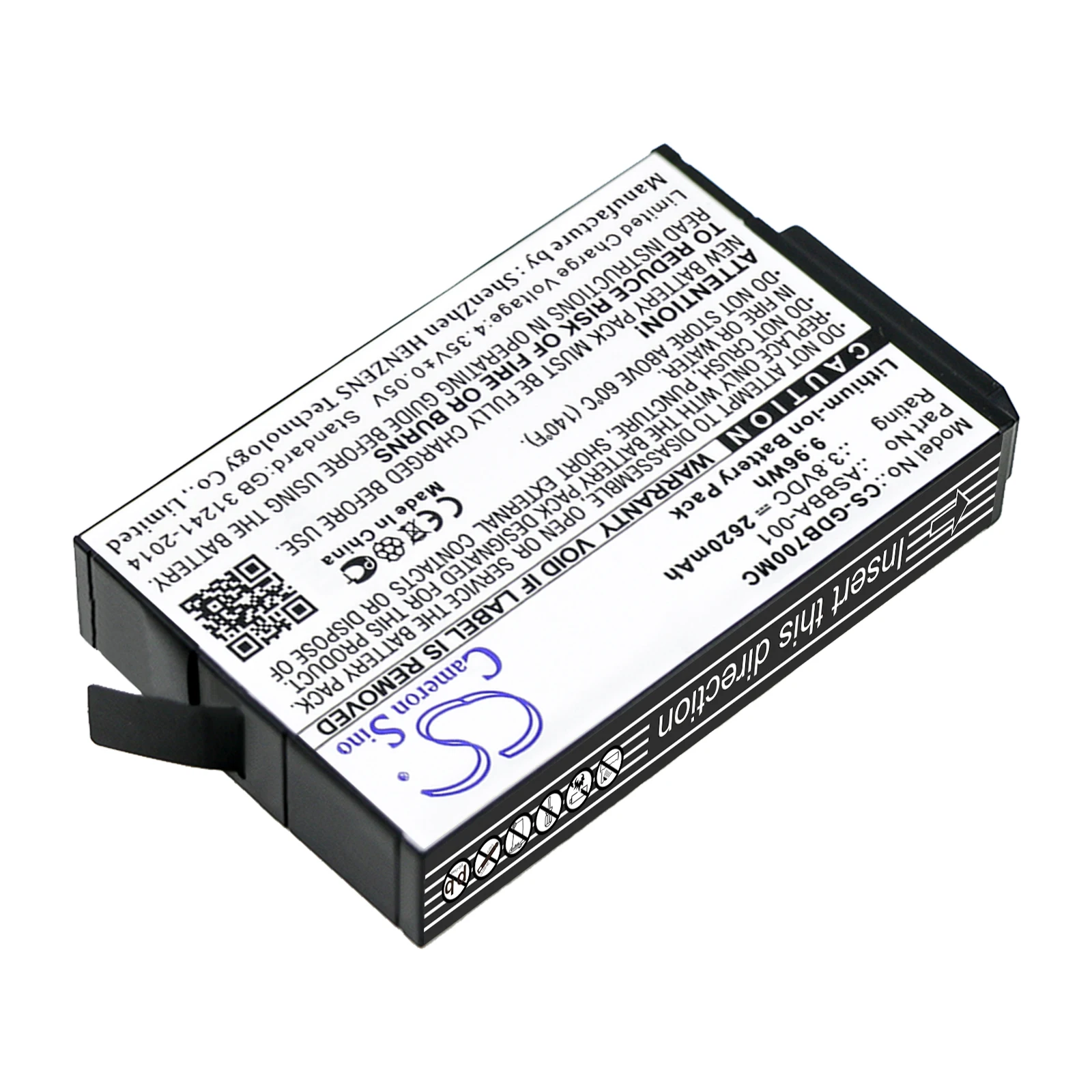 Cameron Sino 3.8V 2620mAh Camera Battery ASBBA-001, 601-12862-000, SBDC1B for GoPro Fusion, Fusion VR 360