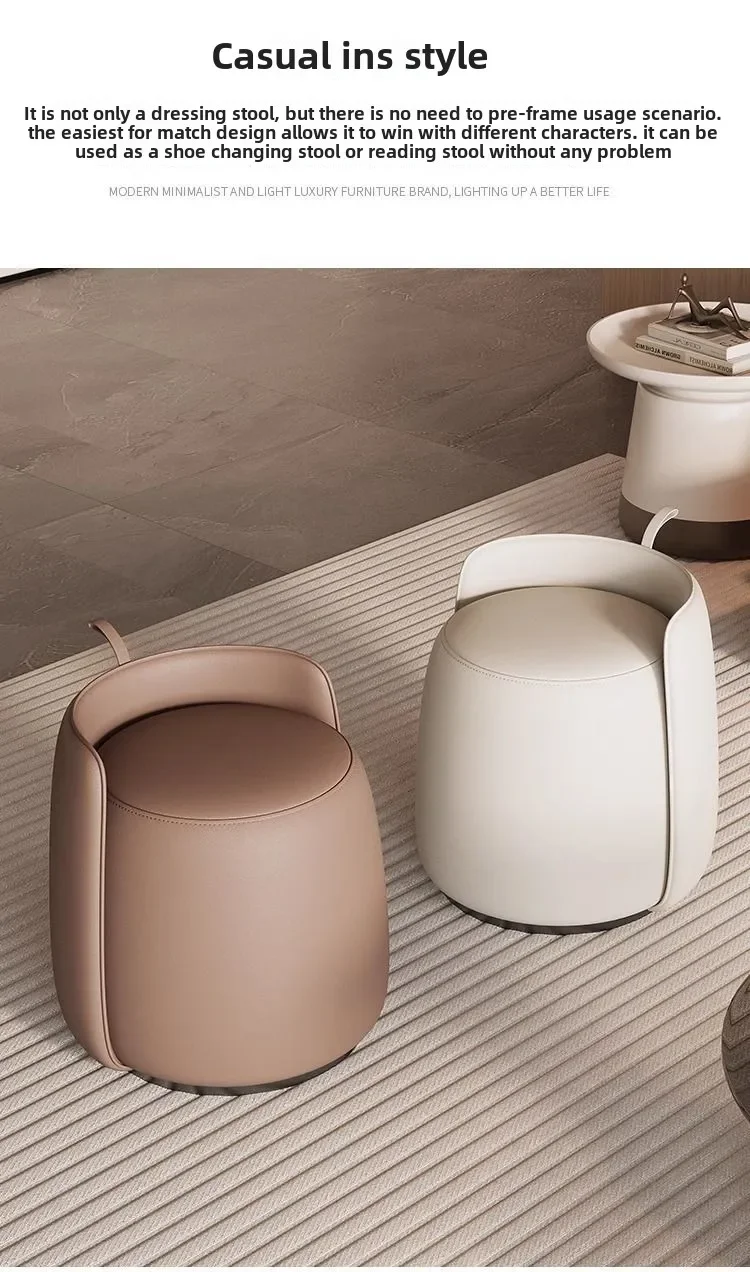 Luxury Minimalist Dressing Stool for Vanity Shoe Changing Living Room Seating & Footrest Versatile Multipurpose Stool