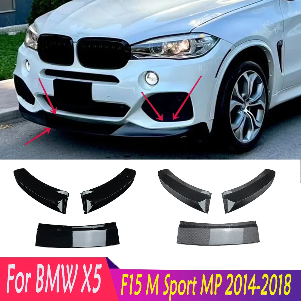 For BMW 2014-2018 X5 F15 M Sport MP High Quality Front Bumper Lip Spoiler Splitter Diffuser Bodykit