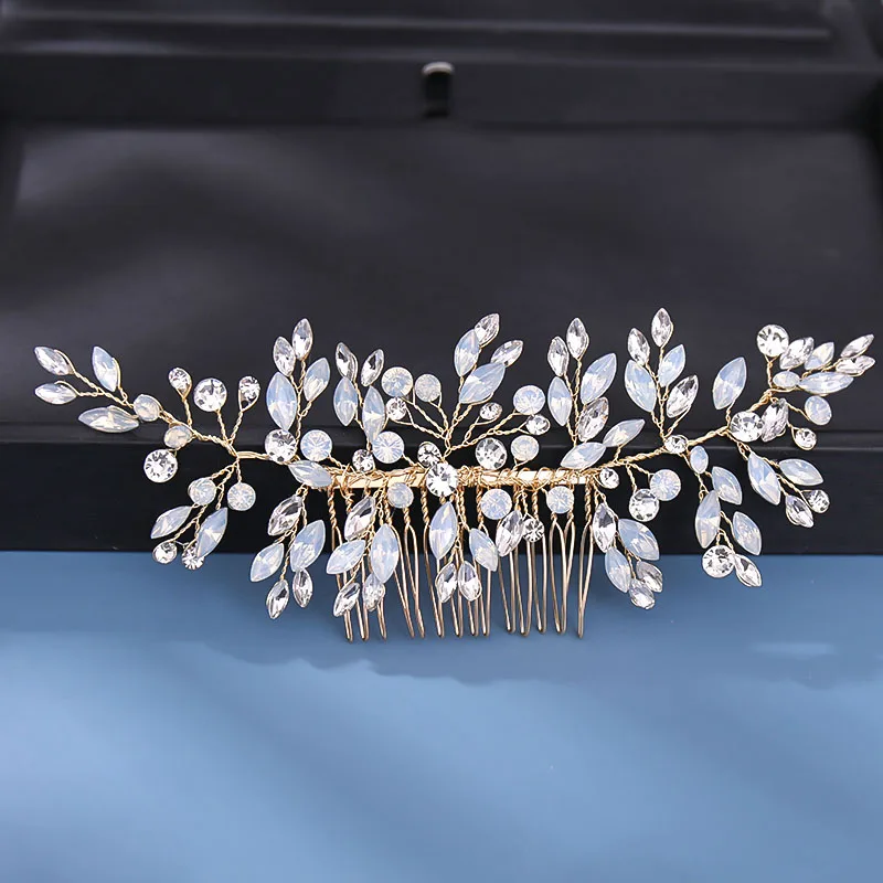 Gold Rhinestone Pearl Color Wedding Hair Combs Rose Gold Hair Accessories For Women Accessories Gold Hair Ornaments Jewelry image 6