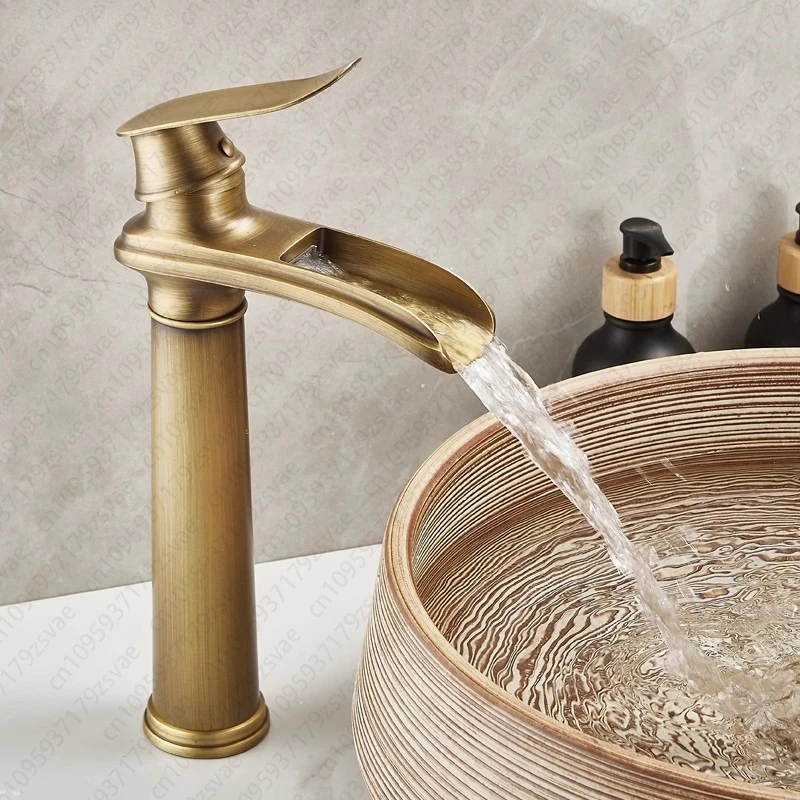 

Copper Antique Outdoor Single Cold Faucet, Vintage Basin Cold and Hot Wash Basin, Balcony Outdoor Patio Anti-freezing