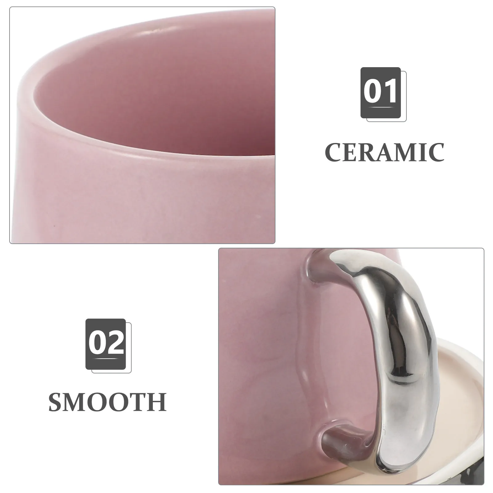

1 Set Coffee Mug With Saucer Ceramic Espresso Cappuccino Porcelain Smooth Edge Office Home Use Anti-Scald Handle Gift Household