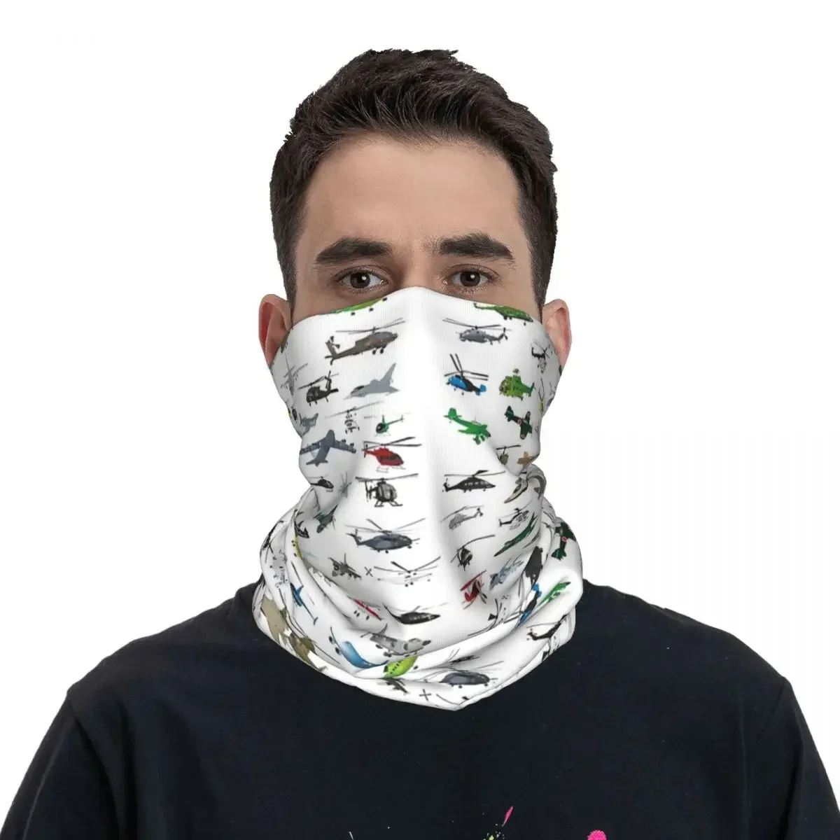 Various Colorful Airplanes And Helicopters Bandana Neck Cover Printed Wrap Scarf Headband Running For Men Women Adult Winter