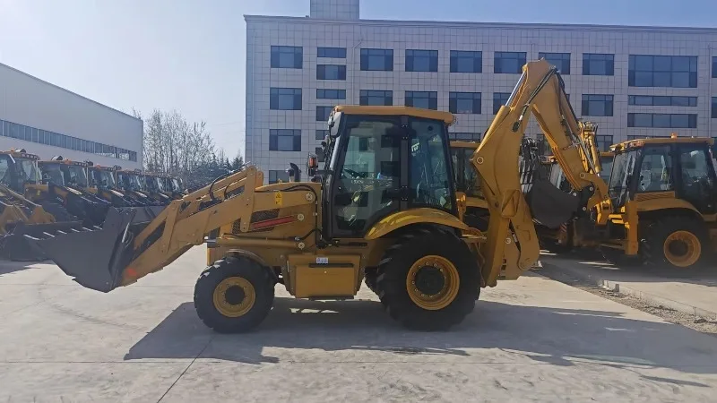 Euro 5 Backhoe Loader Equipped With Front Shovel & Rear Digger For Farm Work And Construction Site Operation