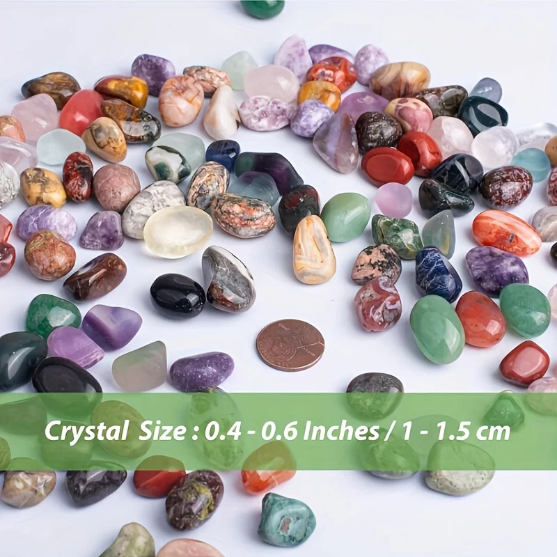 72pcs Natural Mixed Tumbled Stones Polished Crystals Healing Gemstones 1-1.5cm for Home Decor Aquarium Gravel Succulent Pots view 3
