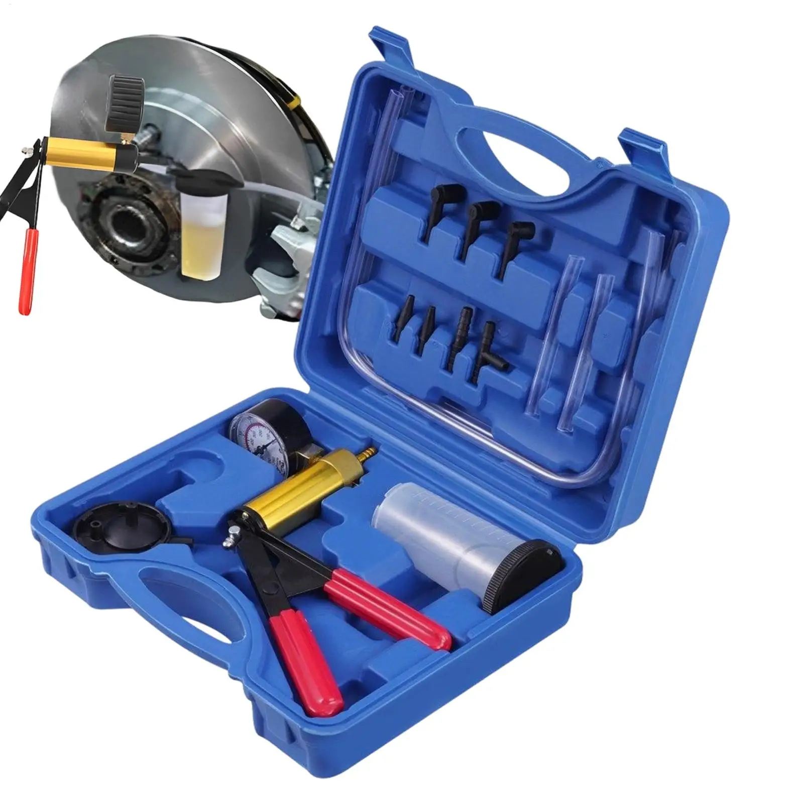 

Manual Brake Bleeder Kit Handheld Vacuum Pump Universal Fluid Pressure Tester Tool for Car Clutch Coolant System Bleeding