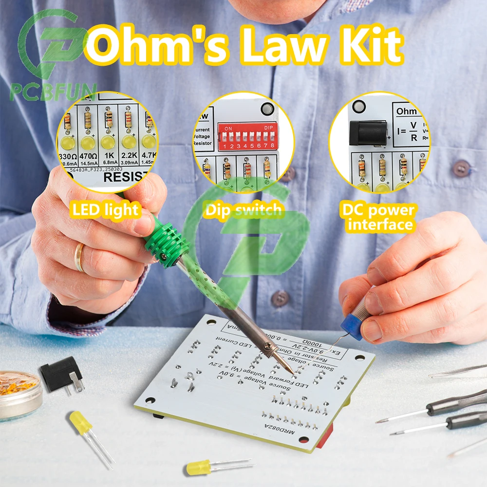

LED Currenter Test Ohm Law DIY Soldering Practice Kit Electronic Teaching Lab Practical Training Soldering Kits