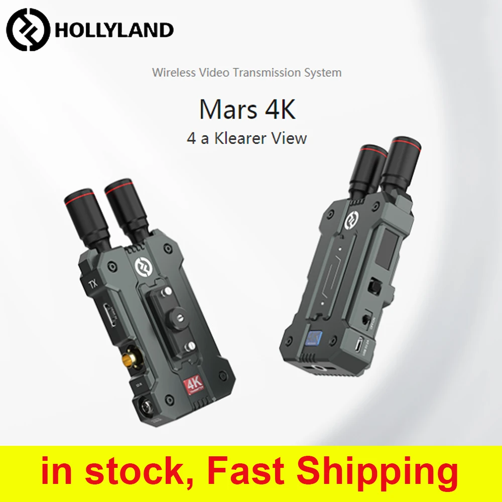 Hollyland Mars 4K UHD Transmitter Receiver System Wireless Video Transmission 450ft 150m 0.06s Low latency SDI HDMI For DSLR Cam