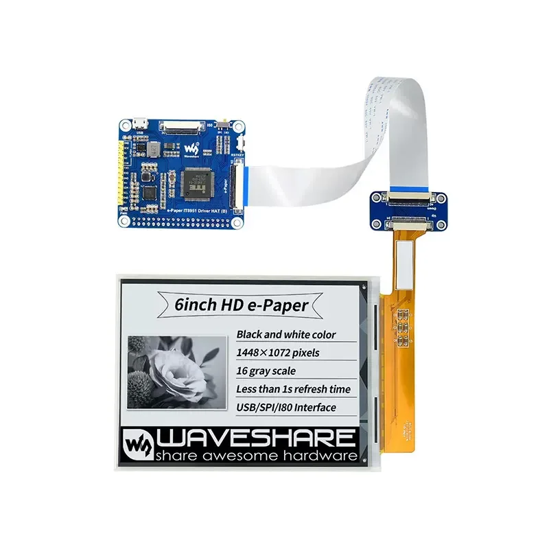 

6-inch ink screen module e-Paper electronic paper with high-definition support for USB/SPI/I80 interface