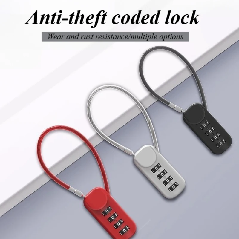 Spring Coil Tali Kawat Baja Kunci Kata Sandi Ransel Koper Tas Pena Gembok Mini Kunci Elektronik Pintar