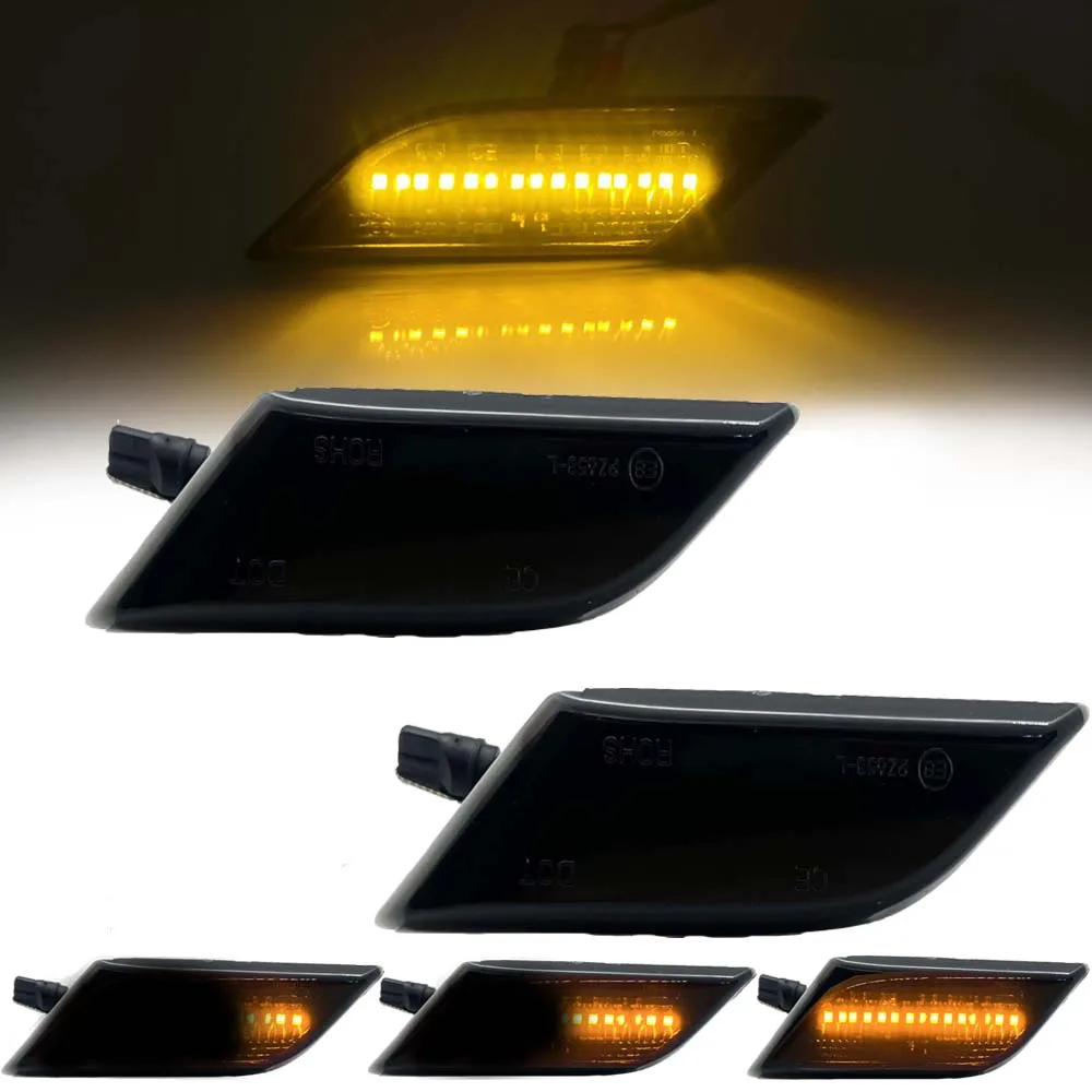 

For VW Transporter T6.1 Facelift 2020-Up 2PCS Dynamic LED Side Marker Lamps Turn Signal Lights Plug&Play Error Free Waterproof