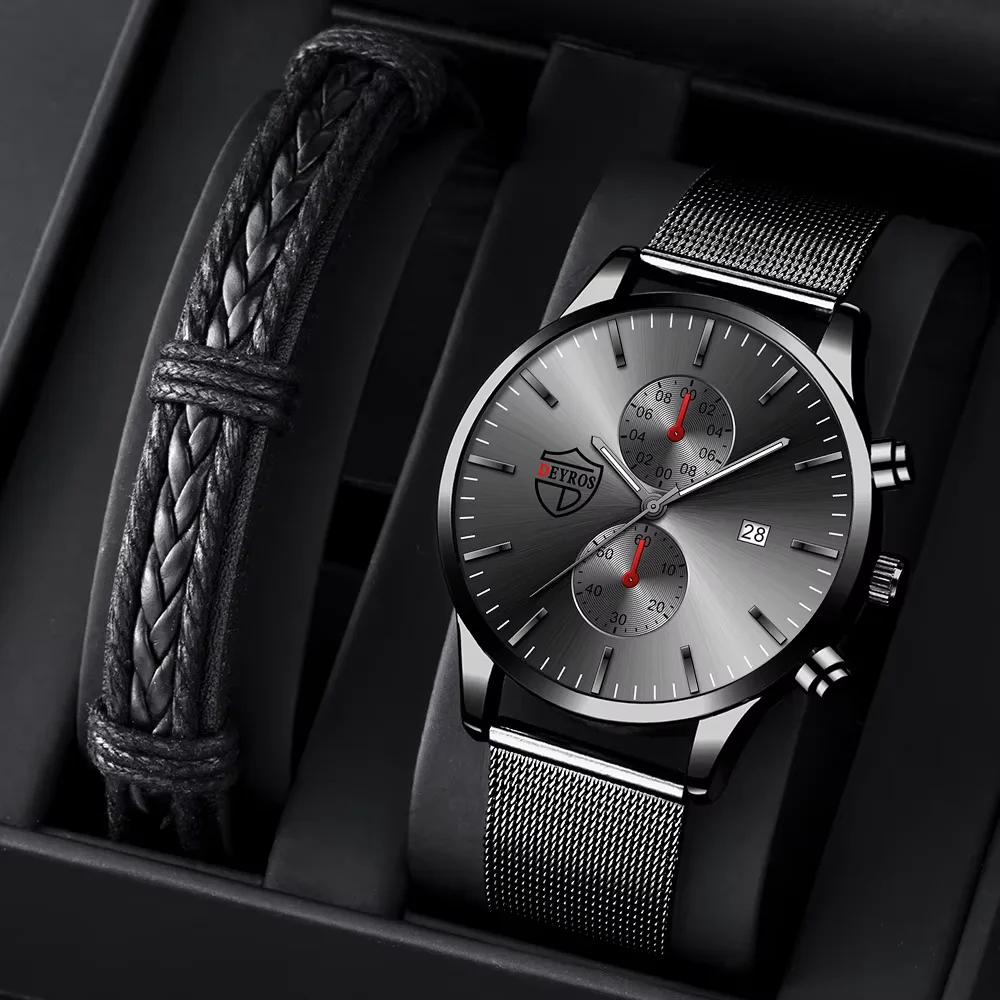 

Men's Luxury Watches Fashion Stainless Steel Mesh Belt Quartz Wrist Watch Men Sports Luminous Clock relogio masculino