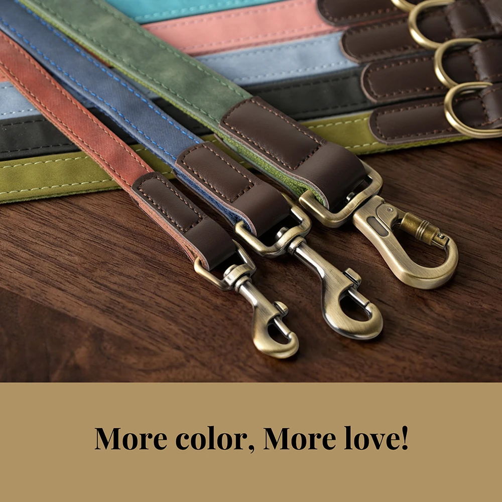 1,5m Lange PU-Leder Gepolsterte Hundeleine Langlebige & Retro-Hundeleine für Kleine und Mittelgroße Hunde in 9 Farben Erhältlich – Detail 21