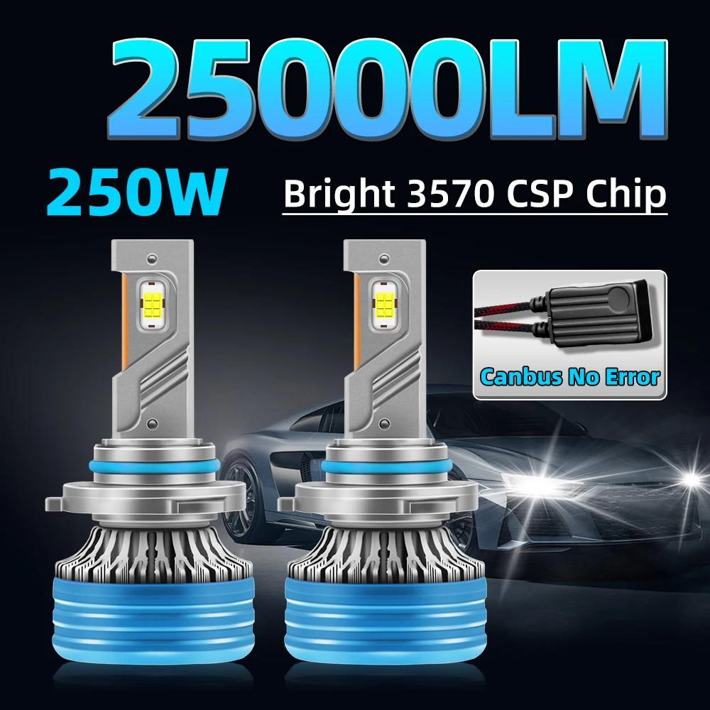 

6000K 25000LM светодиодный H4 9003 H7 H11 Canbus Светодиодная Лампочка светодиодный лампа высокой мощности 12V 24V 9005 9006 Hb3 Hb4 Светодиодный Фонари для автомобильных фар