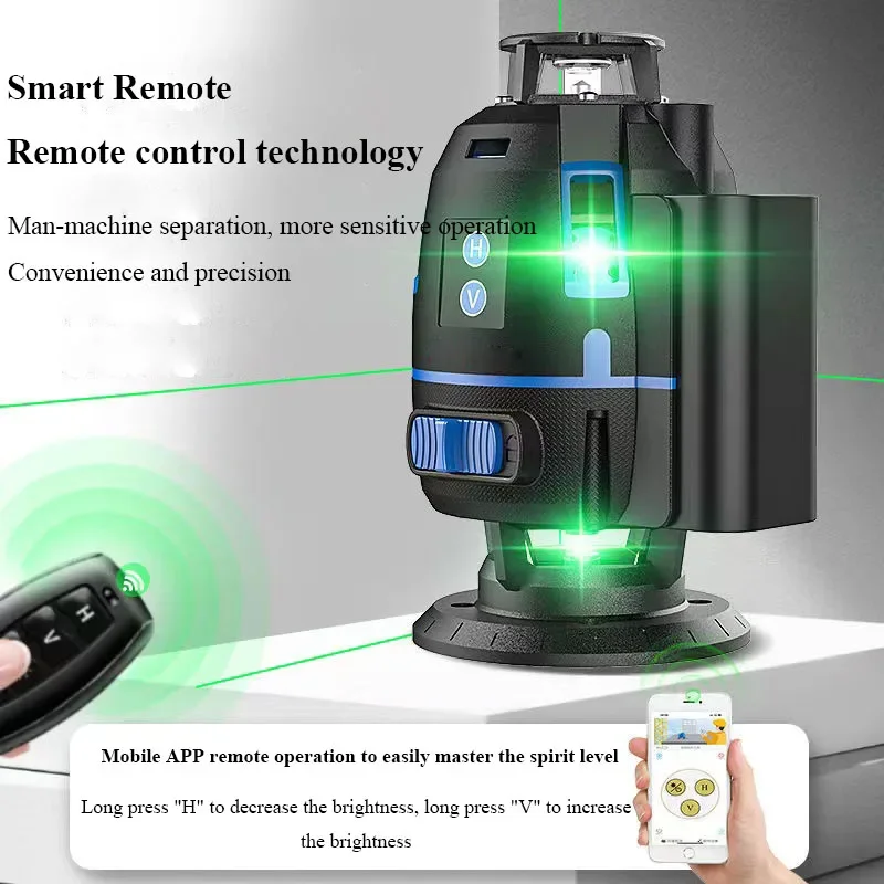 Outdoor 5/6/8/12 Line Cylinder Type 4D Green Light Level Auto Level 360 Horizontal and Vertical Cross Super Bright Laser Levels