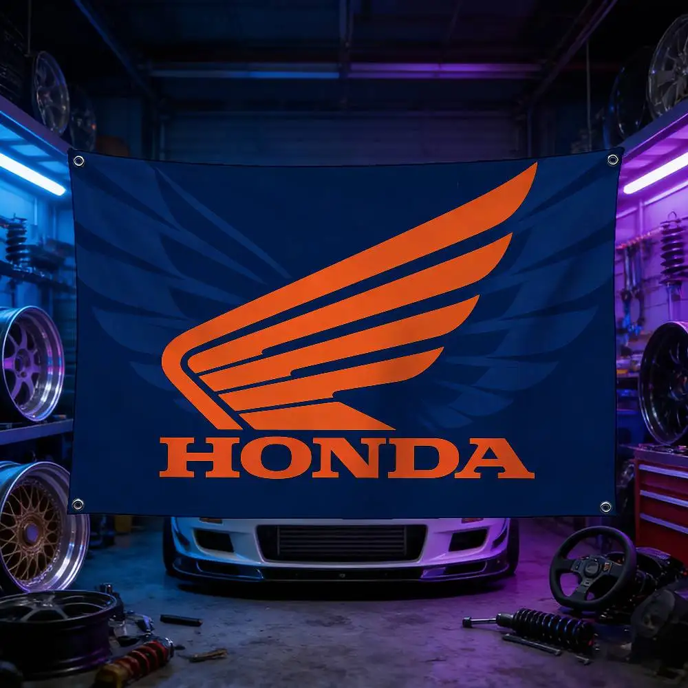 

Декоративный флаг для мотоцикла HONDA, водонепроницаемый, устойчивый к выцветанию, полиэстеровый, для использования в помещении и на открытом воздухе, подвесной флаг