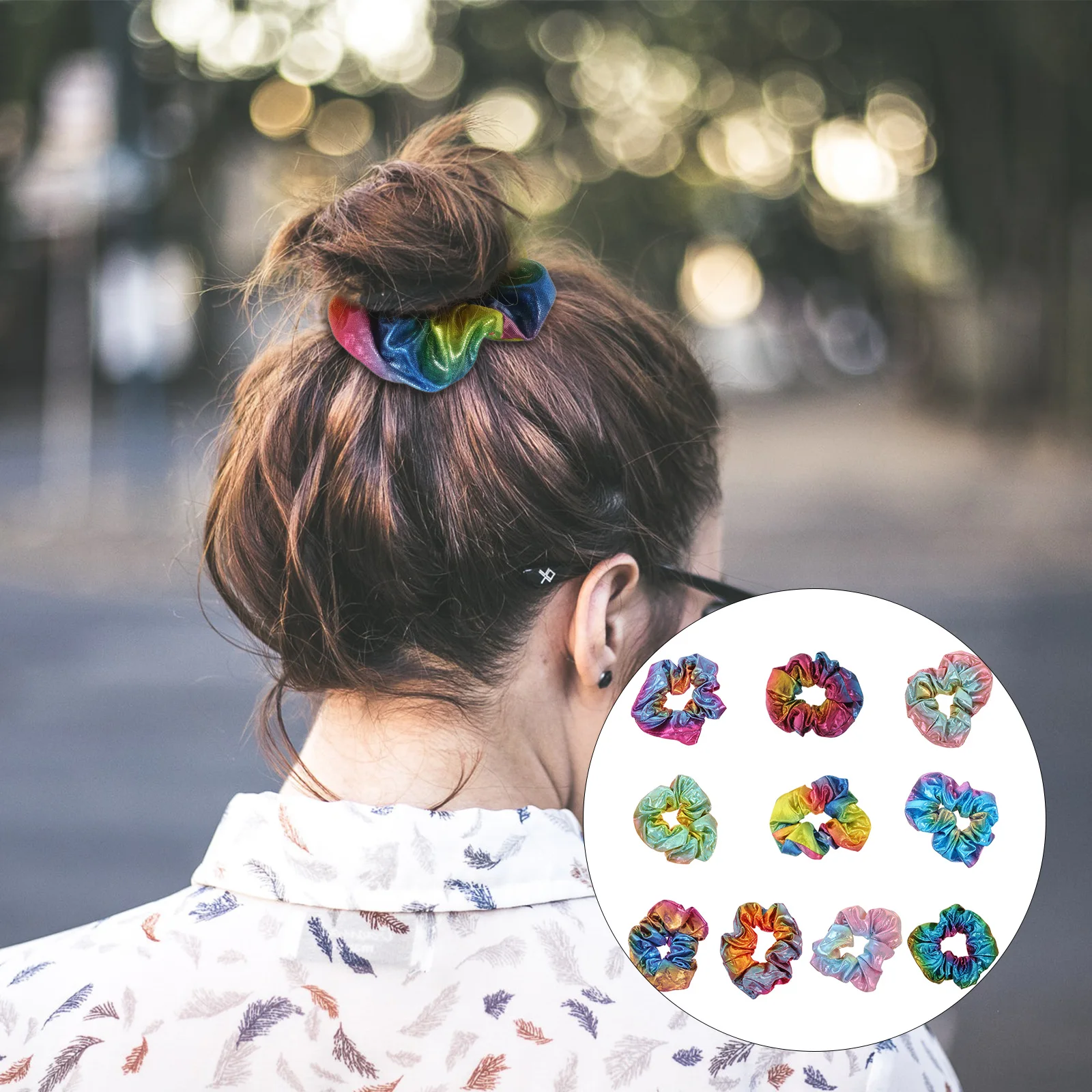 

10pcs Gradation Hair Ties Mixed Color Elastic Ponytail Holder Bands Durable Fashionable Hair Accessories For Women Girls