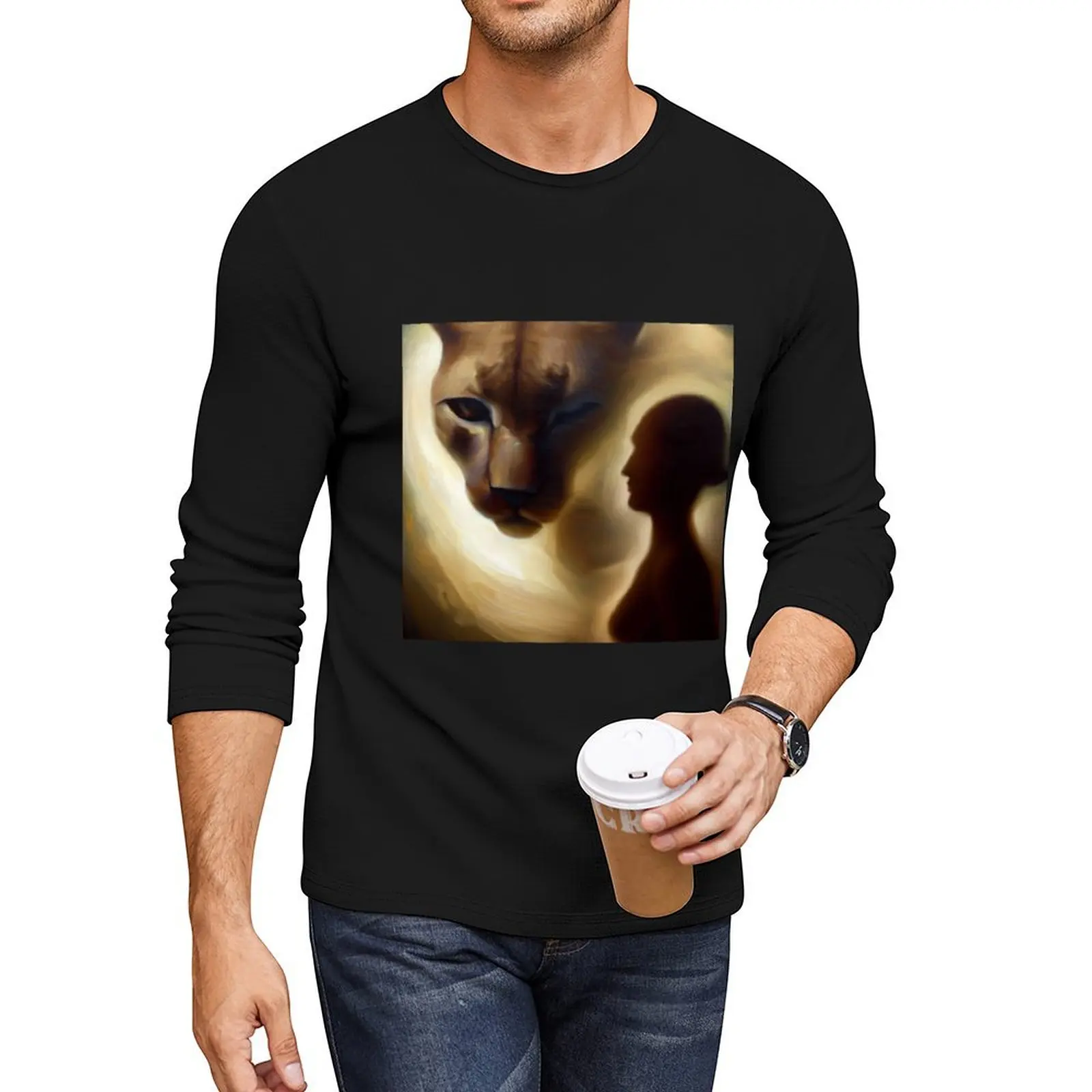 Spirit Animal Cougar 1 Long T-Shirt custom t shirts graphic t shirts mens graphic t-shirts anime