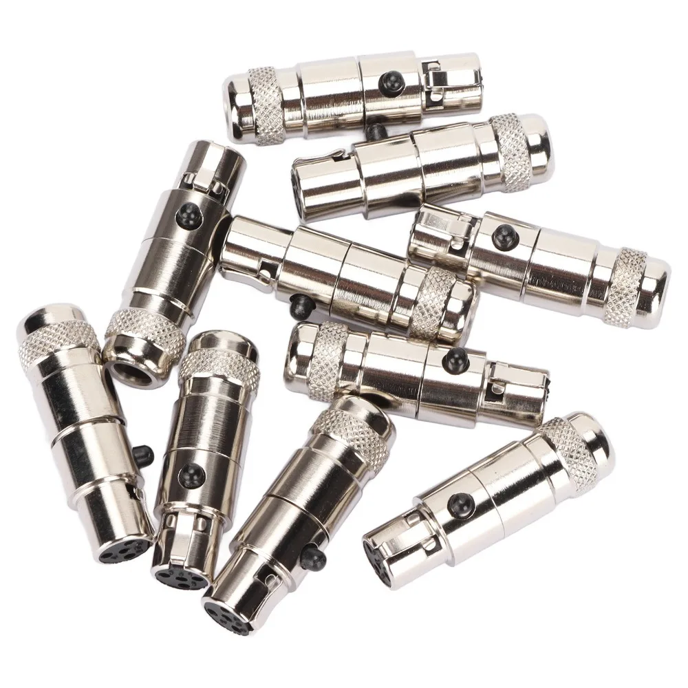 10PCS Metal 4 Pin Mini XLR Female Connectors Noise Reduction Protective Shielding 4 Cores XLR Female Plug