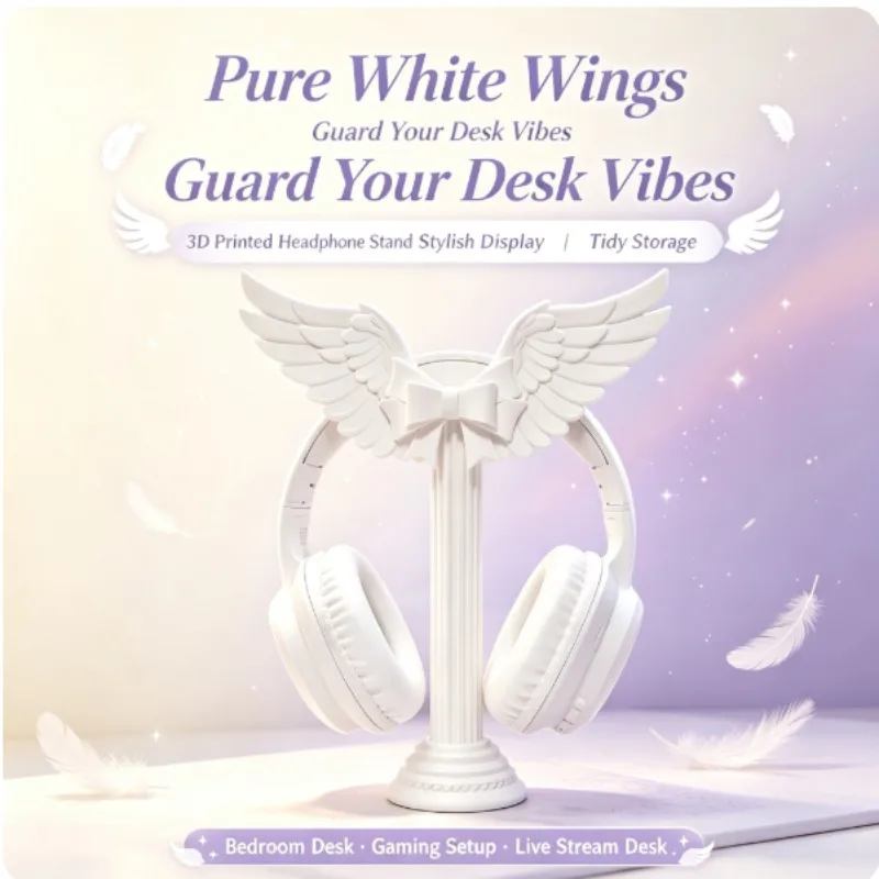 Customized 3D Printed Headphone Stand Roman Pillar Bow Style Headphone Stand White Desktop Decoration Headphone Display Stand