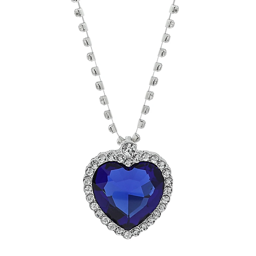 

Heart of the Ocean Movie Necklace Love Forever Red Blue Red Crystal Neck Chain Pendants Women's Exquisite Jewelry Gift