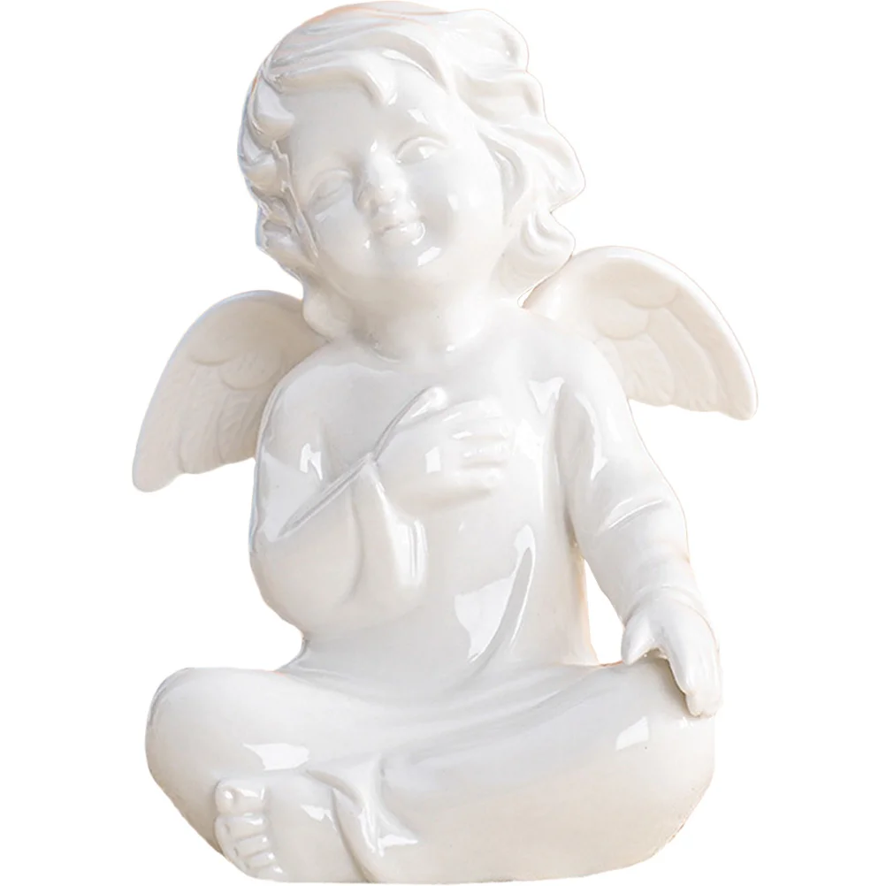 

Ceramic Angel Adornment Decor for Table Cabinet Shelf Warm Atmosphere Decorative Piece European Style Christmas