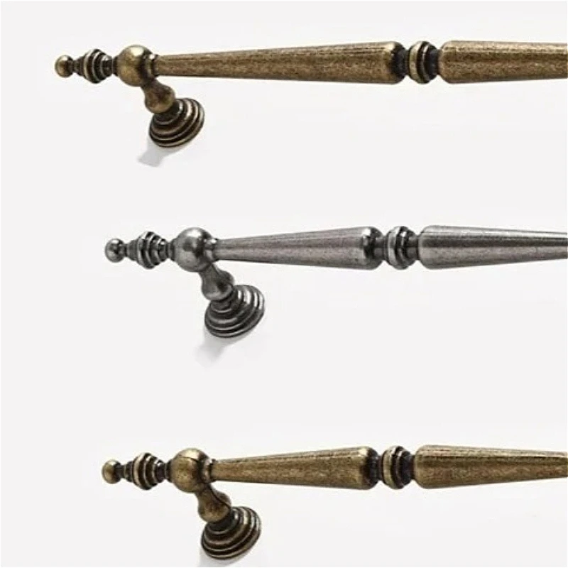 Tirador de puerta de armario  bronce antiguo, manija  cobre y níquel para gabinetes  almacenamiento, herrajes para muebles