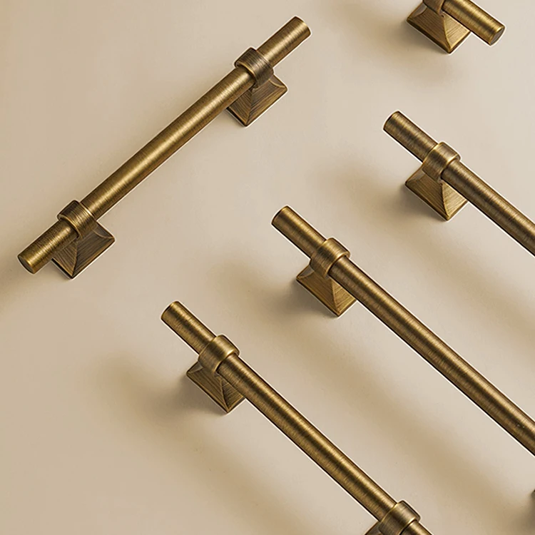 Dooroom Möbelgriffe aus massivem Messing, Schrank- und Schubladenknöpfe, antiker Bronze-Möbel- und Kleiderschrankgriff – Detail 4