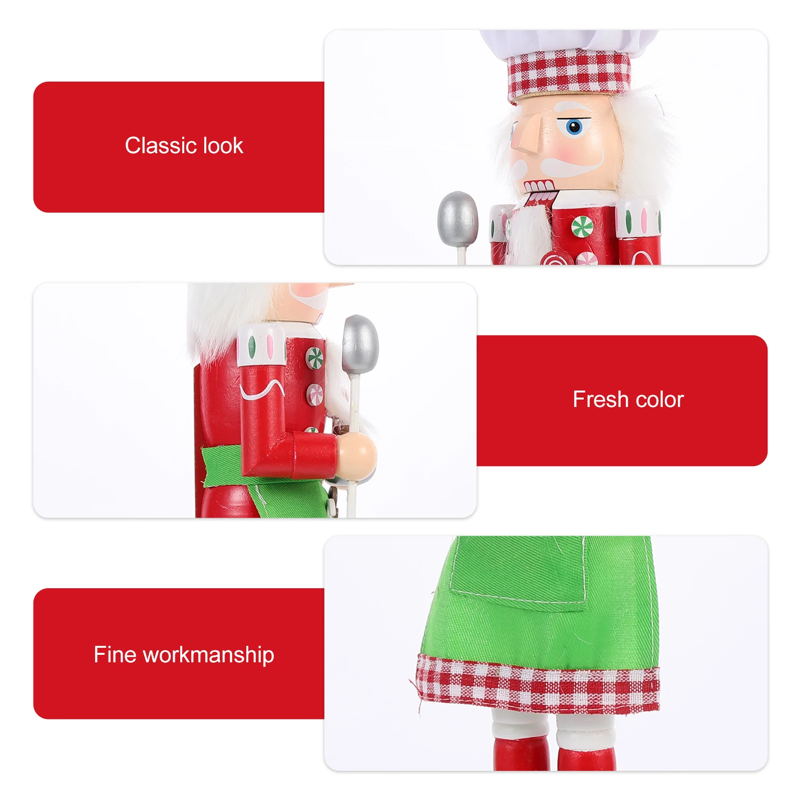 

1pc Wooden Nutcracker Decoration Hand-Painted Christmas Ornament Xmas Party Supplies Desktop Craft Holiday Decor