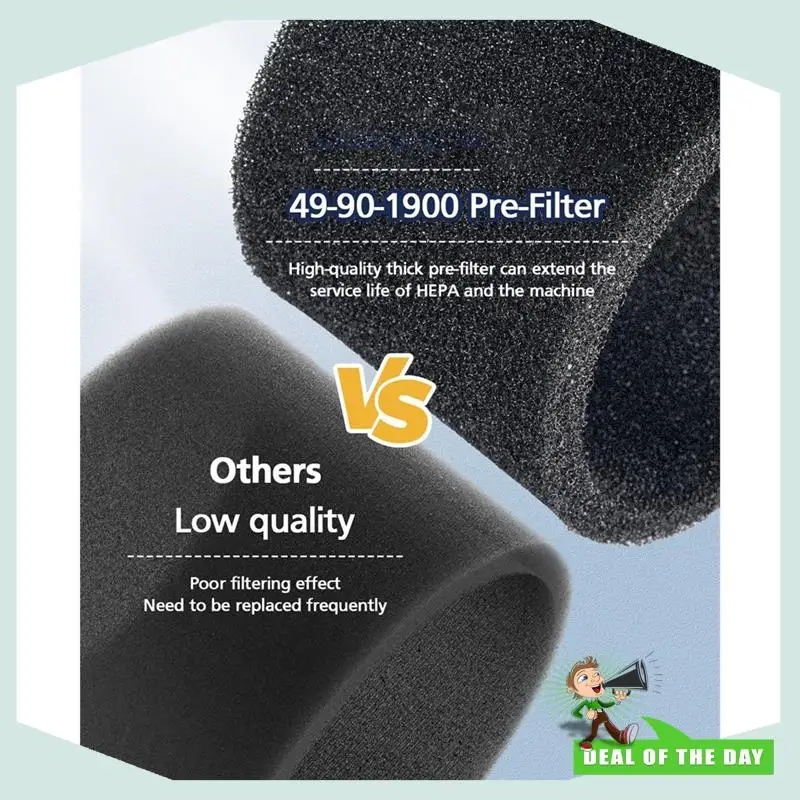 استبدال التسليم لمدة 24 ساعة 49-90-1900 فلتر HEPA للمكنسة الكهربائية الرطبة والجافة اللاسلكية M18 0780-20 0880-20 2 Pack