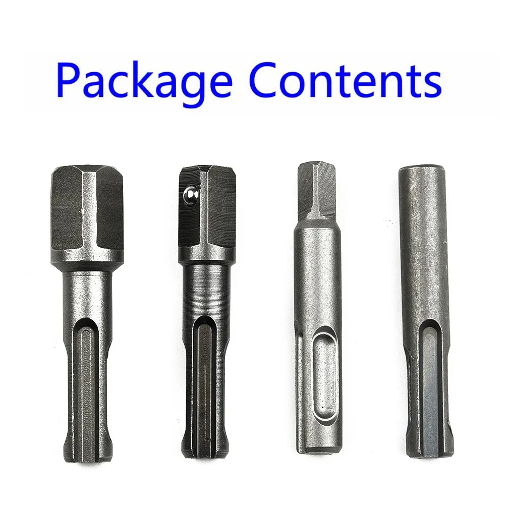 

4PCS For SDS PLUS Hammer Drill Adapter Set for Electric Tool Accessories with Chrome Vanadium Steel Construction