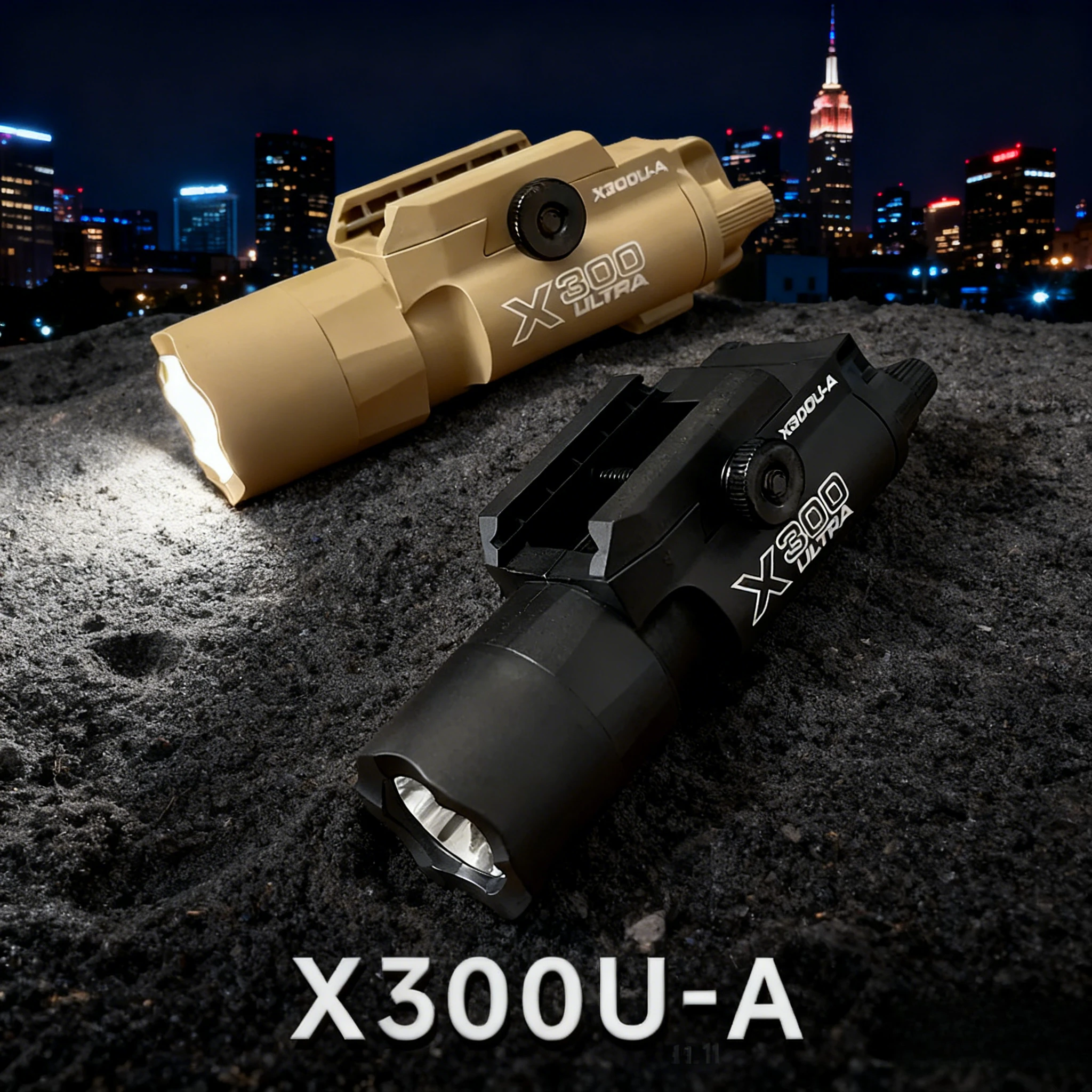 

2025 Тактический фонарь X300 X300U, нейлоновый пистолет, стробоскоп, светодиодный светильник, подходит для рейки 20 мм, страйкбол, подвесной охотничий фонарик