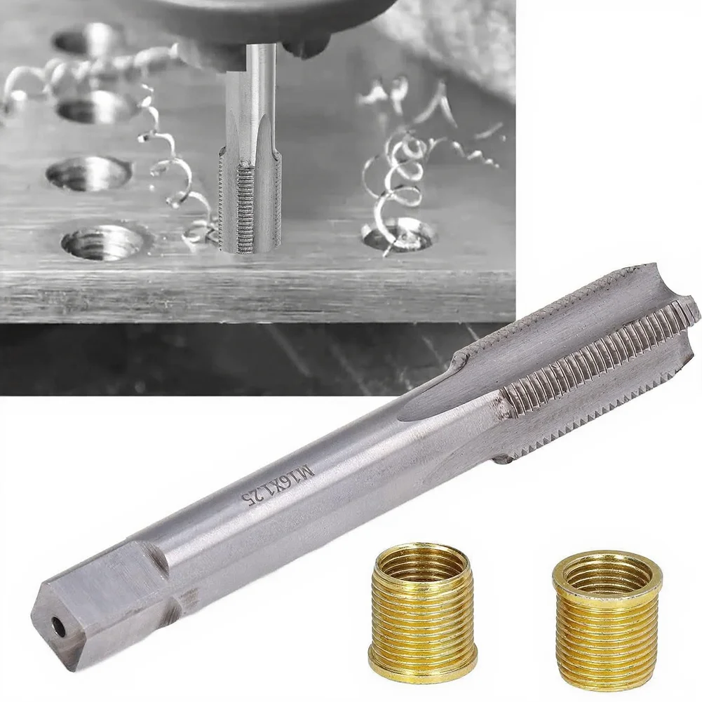 

Car Spark Thread Repair Kit M14×1.25 Inserts M16x1.25 Threaded Tap Spark Kit Screw Thread Tool Set Automotive Engine Repair Tool