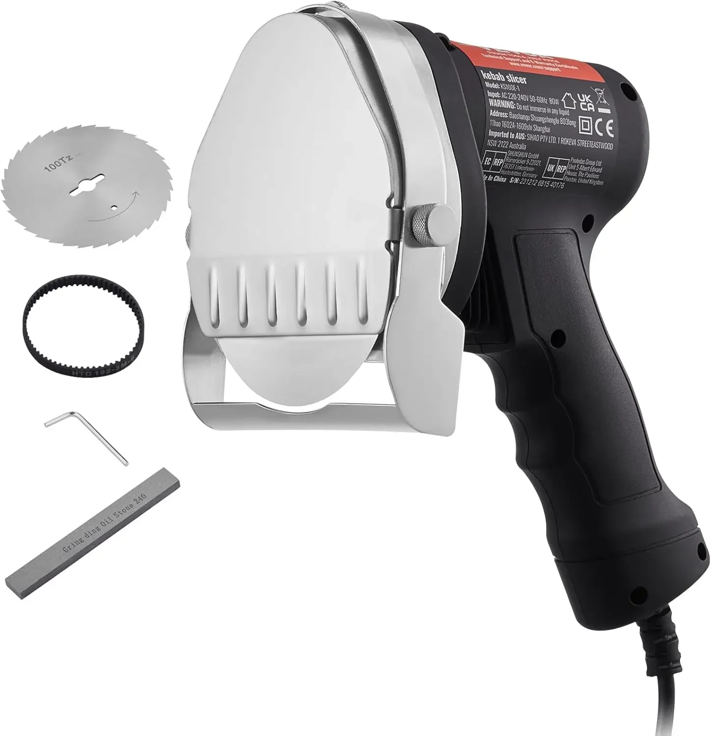 

Электрический нож для шаурмы, профессиональный нож для турецкого кебаба мощностью 80 Вт, коммерческий гироскорез из нержавеющей стали