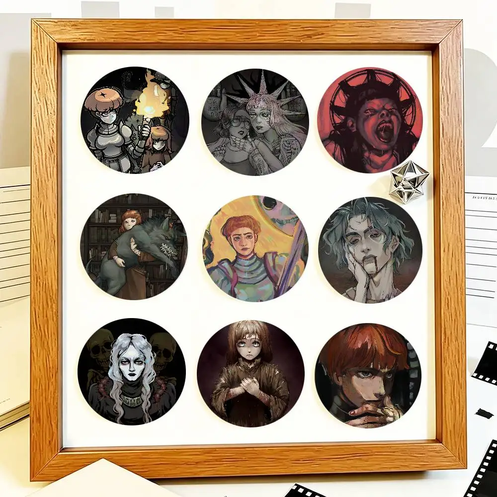 Fear And Hunger Round Badge Creative Brooch Clothing Backpack Accessories Lapel Pin