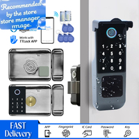 TTLock WIFI Version Double Side Fingerprint Waterproof Outdoor Gate Passcode Rfid Card Keyless Smart Door Lock