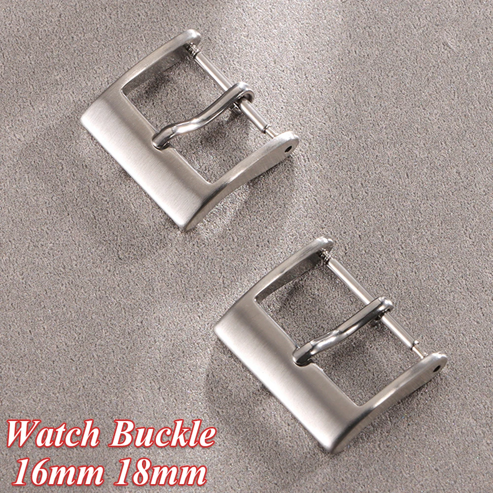 16mm 18mm Stainless Steel Watch Buckle Matte Pin Clasp Watch Accessories Universal Replacement Buckle for Leather Watch Strap