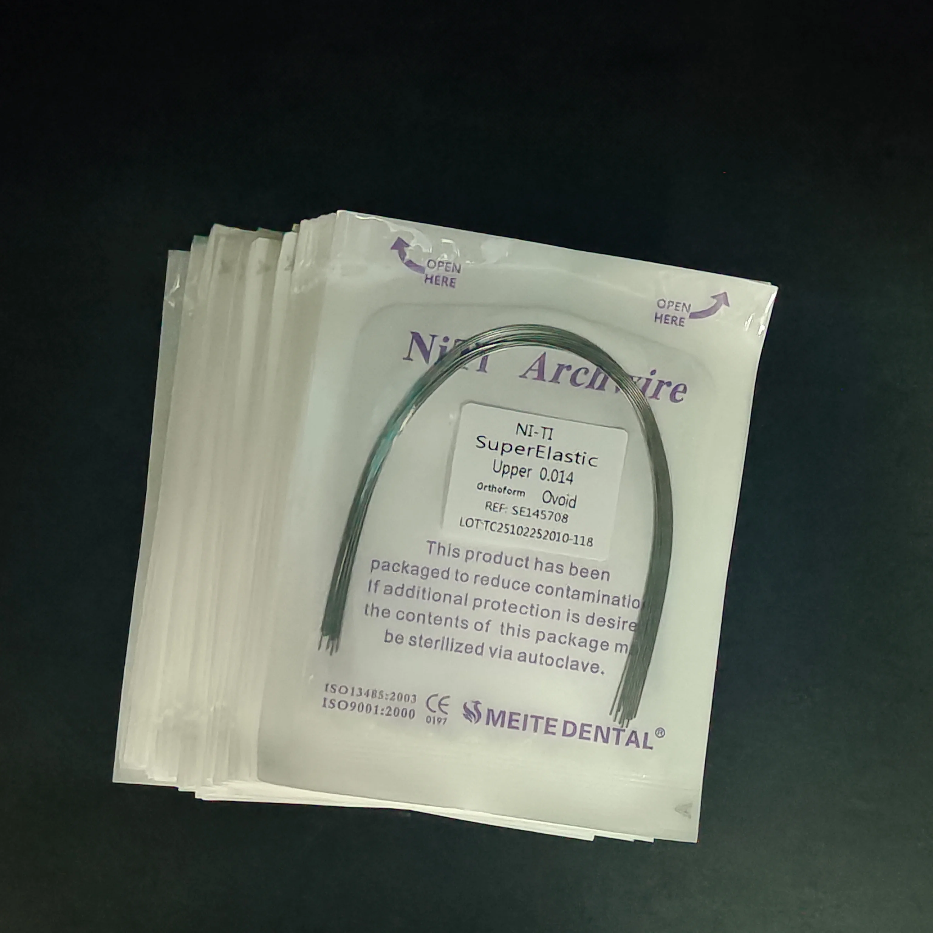 50 Packs Super Elastic Niti Round Arch Wire Ovoid Form 500Pcs Dental Orthodontics Bows