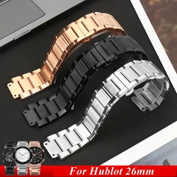 replacement Bands for Hublot 26mm*19mm Metal Stainless steel Watch Strap For HUBLOT Big Bang Series Watchband Wrist Bracelet