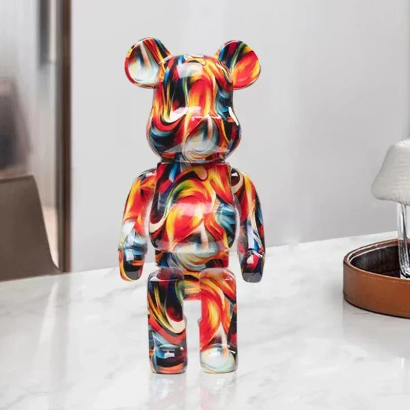 

Hot selling high-quality 27cm resin graffiti, character bear statue, home decoration, office room decoration