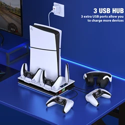 Controller Charger Dock Vertical Cooling Stand for ps5 Slim PS5 Fast Charging Station For SONY Playstation 5 Gamepad