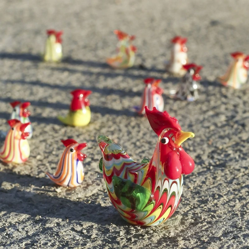 

Japanese Style Creative Chick Glass Colorful Animal Decoration Home Car Desktop Living Room Decor Ornament Accessory New