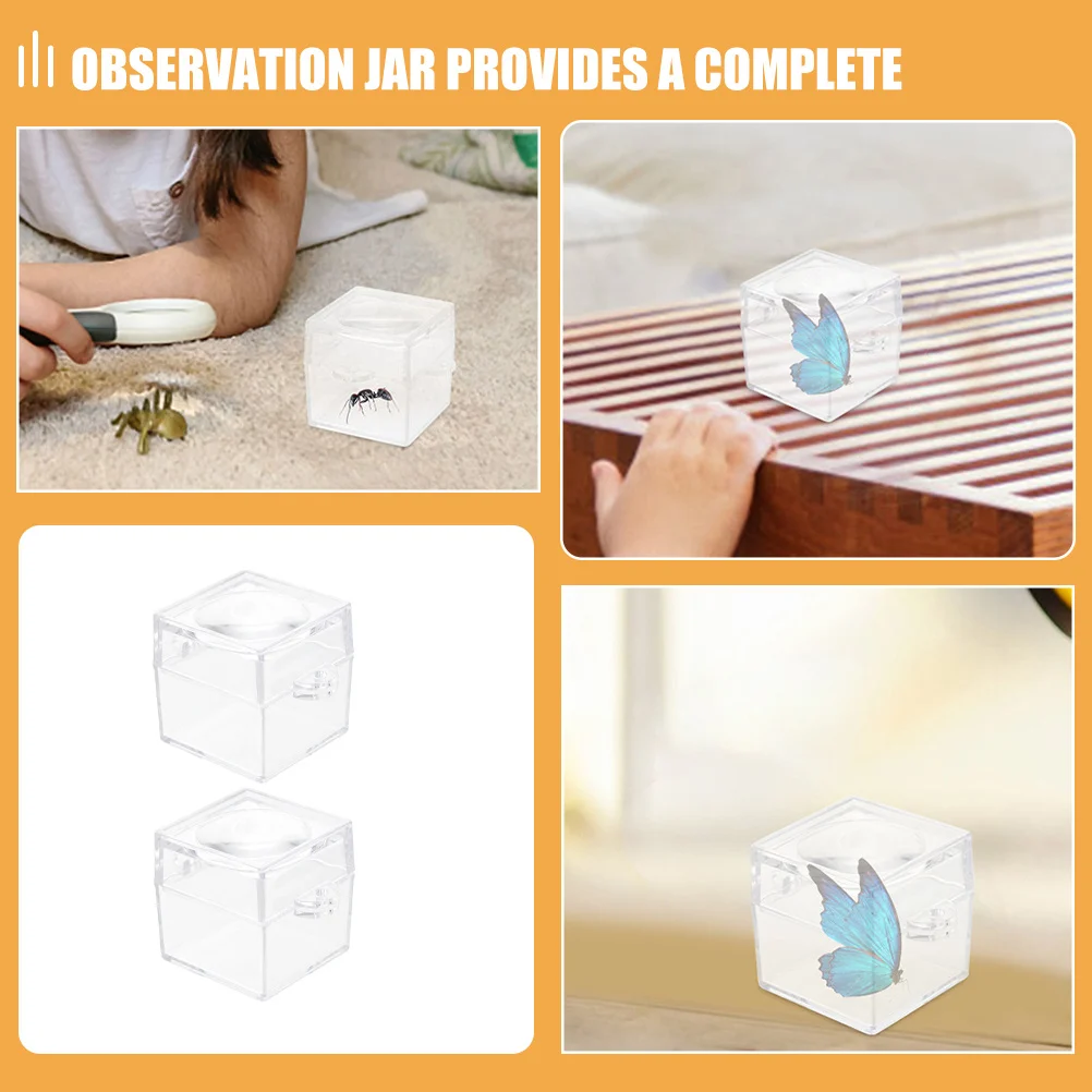 12pcs Insect Observation Box Transparent Magnifier Design For Outdoor Exploring Durable Science Experiment Container Tool Parts