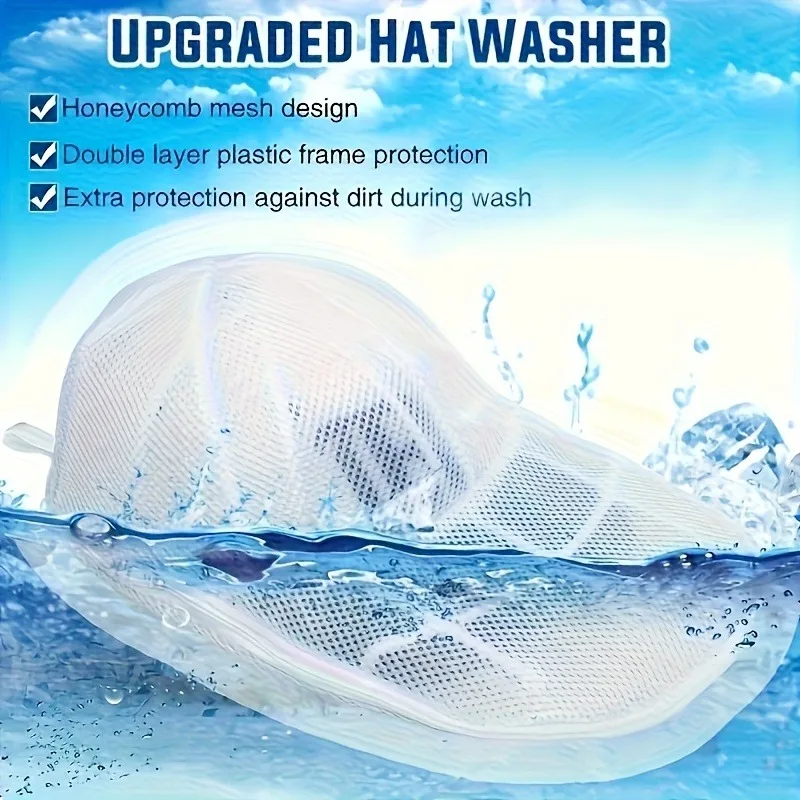 1 set (Hat Washing Bag and Hat Rack), Mesh Baseball Cap Cleaning Bag,Gentle and Efficient Baseball Cap Cleaning Equipment