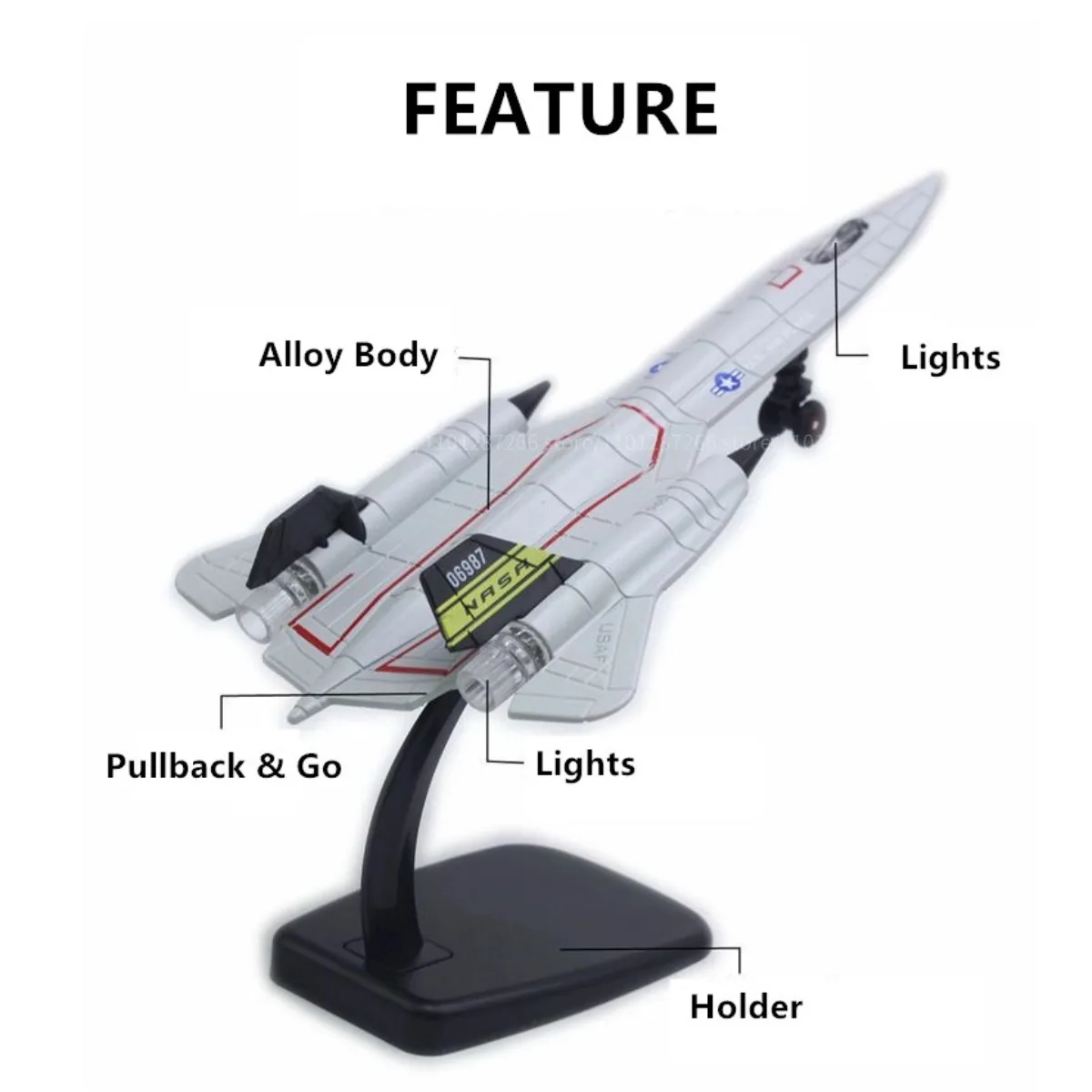 Giocattolo per aereo da caccia Pullback & Go Jet 1:50, con suono leggero, scala pressofusa F16 F22 F35 B2 J31 modello di aereo Kid Boy Baby Gift