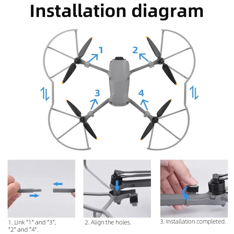 Paraurti anticollisione per DJI AIR 3S/AIR 3 Drone Eliche Anelli di protezione Barra di protezione sicura Quadcopters AIR3S Drone Accessori