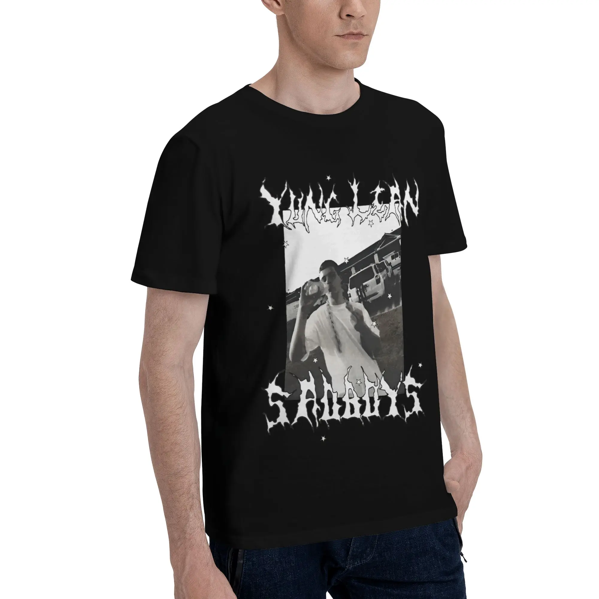 Men Women Graphic Printed Yung Lean Warlord   Tee T Shirt Cotton  T-shirts Clothing